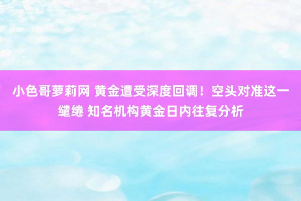 小色哥萝莉网 黄金遭受深度回调！空头对准这一缱绻 知名机构黄金日内往复分析