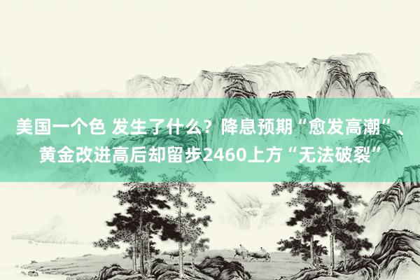 美国一个色 发生了什么？降息预期“愈发高潮”、黄金改进高后却留步2460上方“无法破裂”