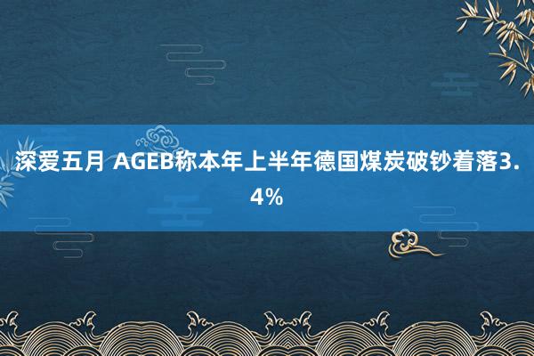 深爱五月 AGEB称本年上半年德国煤炭破钞着落3.4%