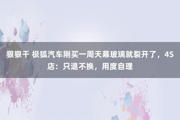 狠狠干 极狐汽车刚买一周天幕玻璃就裂开了，4S店：只退不换，用度自理