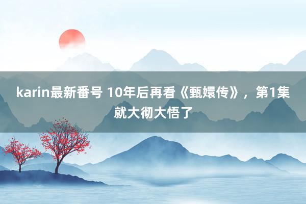 karin最新番号 10年后再看《甄嬛传》，第1集就大彻大悟了