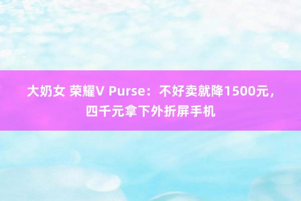 大奶女 荣耀V Purse：不好卖就降1500元，四千元拿下外折屏手机